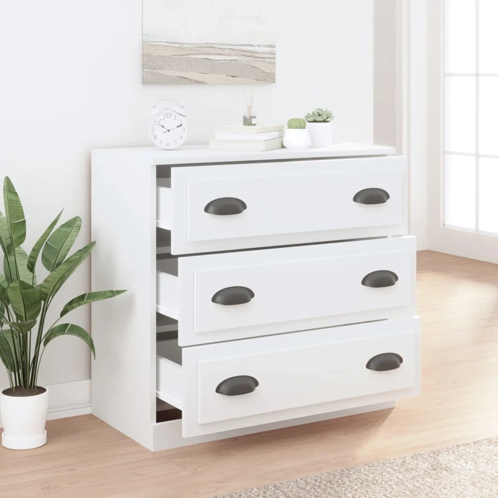 Credenza-Buffet-Armadio da cucina Bianca 70x35,5x67,5 cm in Legno Multistrato 186806