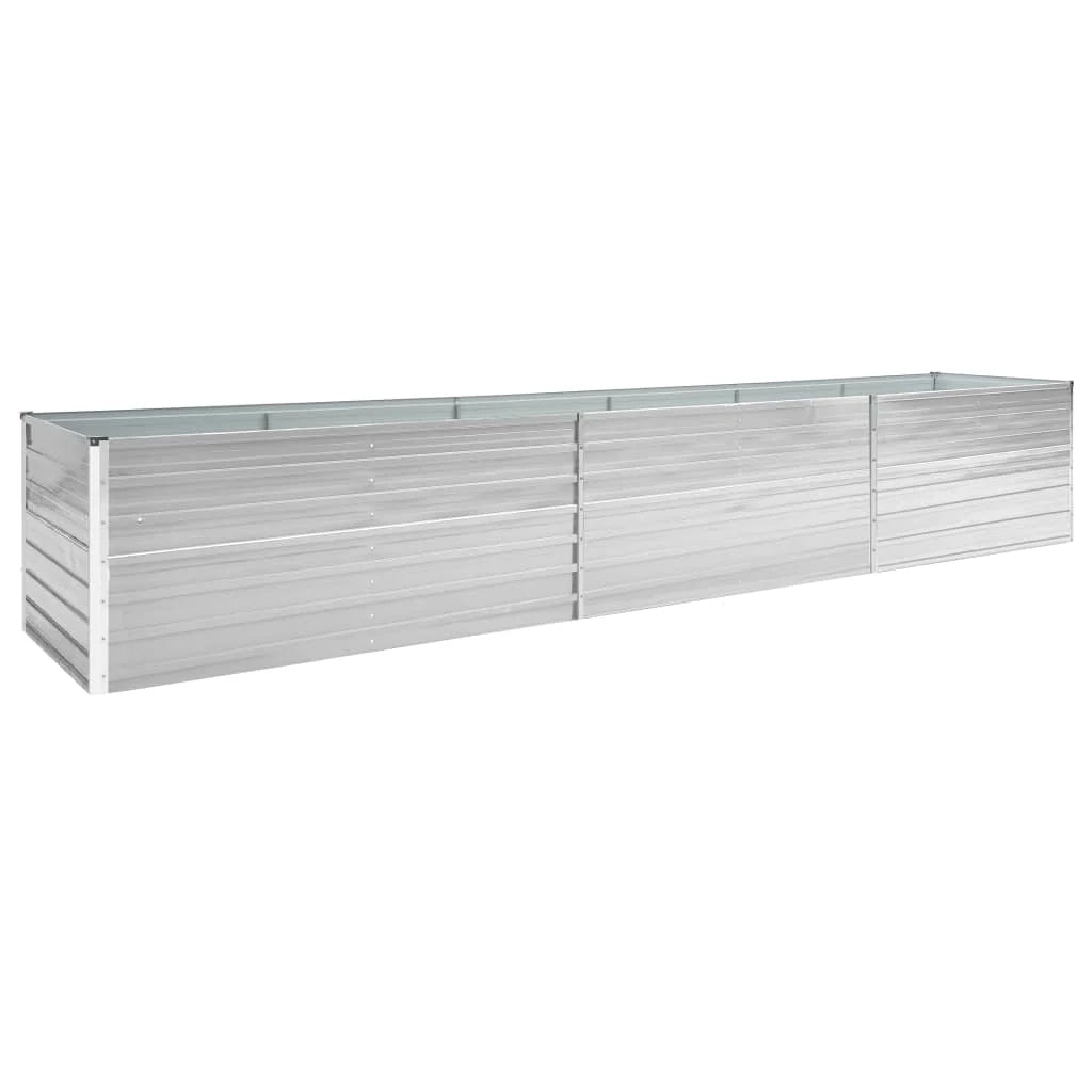 Fioriera rialzata per piante e fiori giardino 480 x 80 x 45 cm acciaio zincato grigio 02_0001123