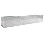 Fioriera rialzata per piante e fiori giardino 480 x 80 x 45 cm acciaio zincato grigio 02_0001123