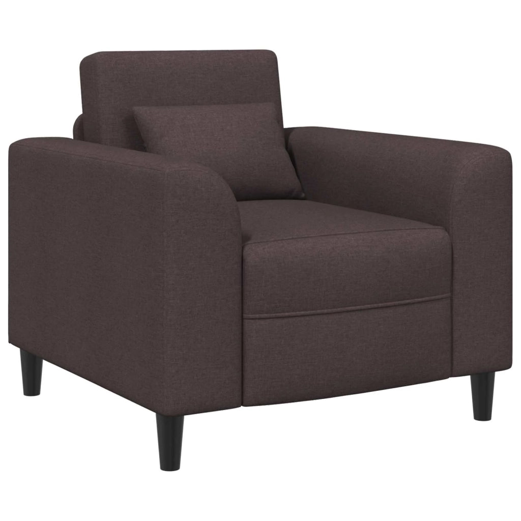 Poltrona-Divano Sedia-Poltroncina Marrone Scuro Tessuto 222436