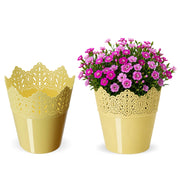 Vaso da fiori KADAX, vaso da fiori, coperchio, alto, in plastica, 16,5 cm, giallo