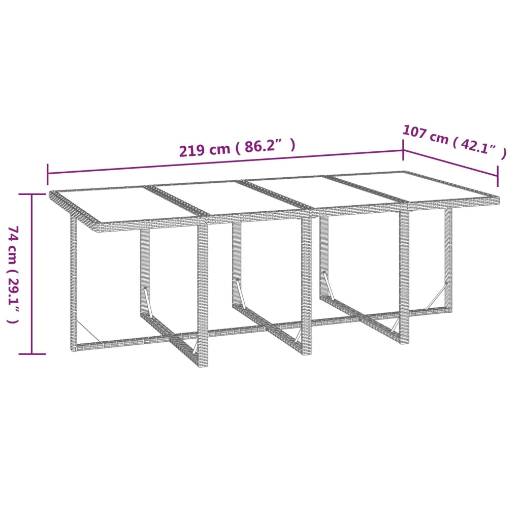 Set Divani da Giardino 9 pz con Cuscini in Polyrattan Marrone 3095566