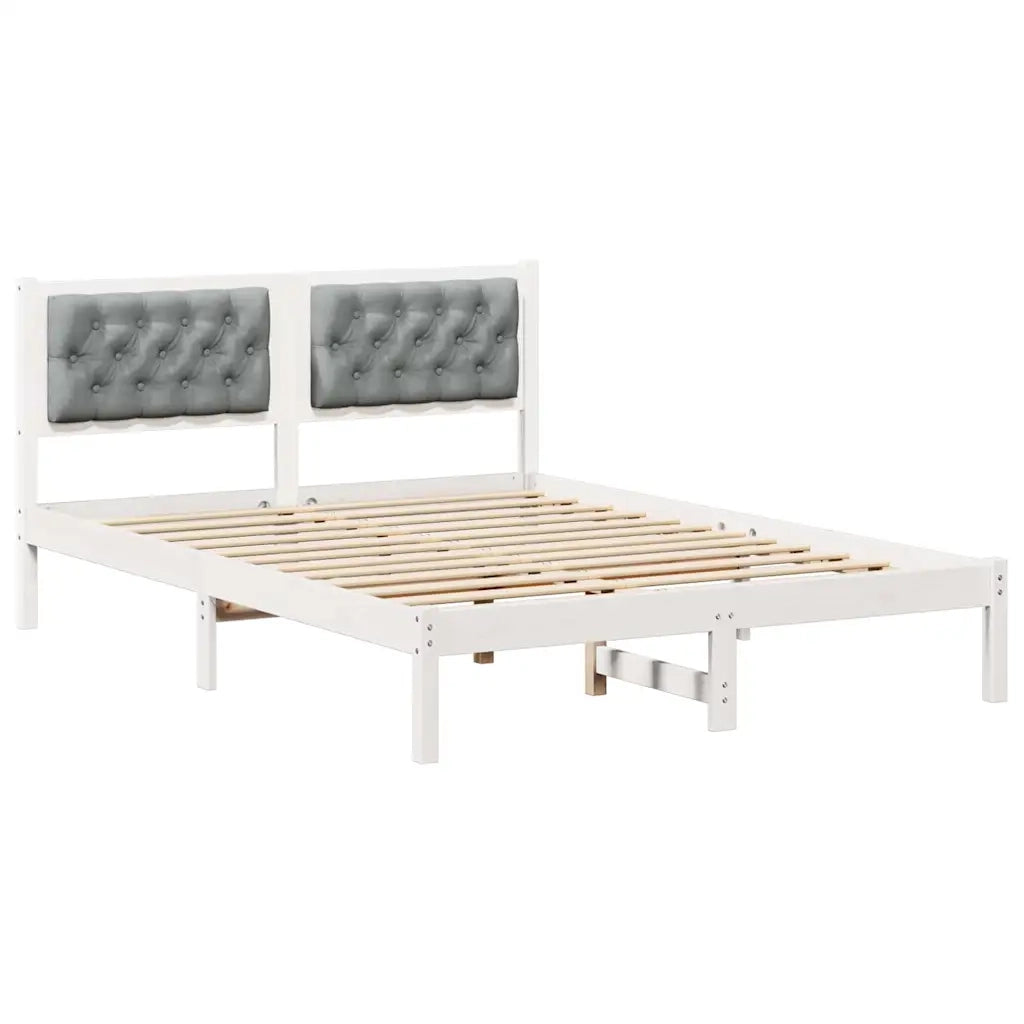 Struttura del letto Grigio chiaro 140 x 200 cm Pino massello