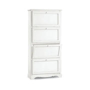 Scarpiera 4 porte capacità 28 paio di scarpe arte povera in legno massello e mdf con rifinitura in bianco 79X30X170 H