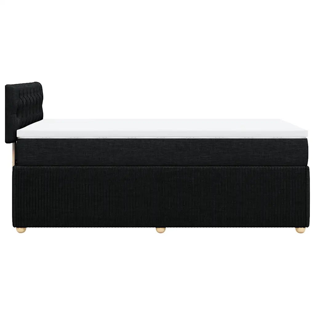 Giroletto a Molle con Materasso Nero 100x200 cm in Tessuto