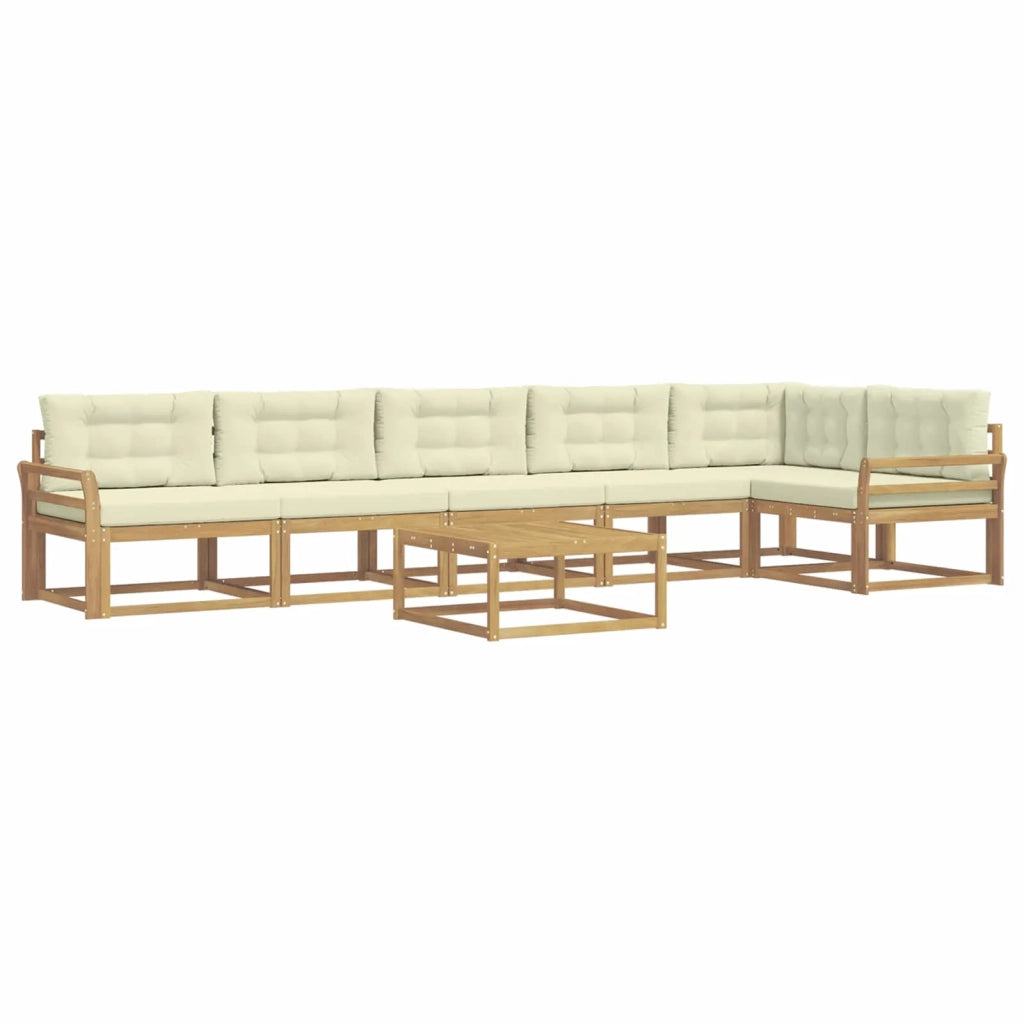 Set di divani da esterno 7 pcs Bianco e Crema 79 x 79 x 37 cm