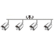 APPLIQUE 4 FARETTI 6.5*9.5CM SOFFITTO PLAFFONIERA ORIENTABILI GU10 LED CROMATO
