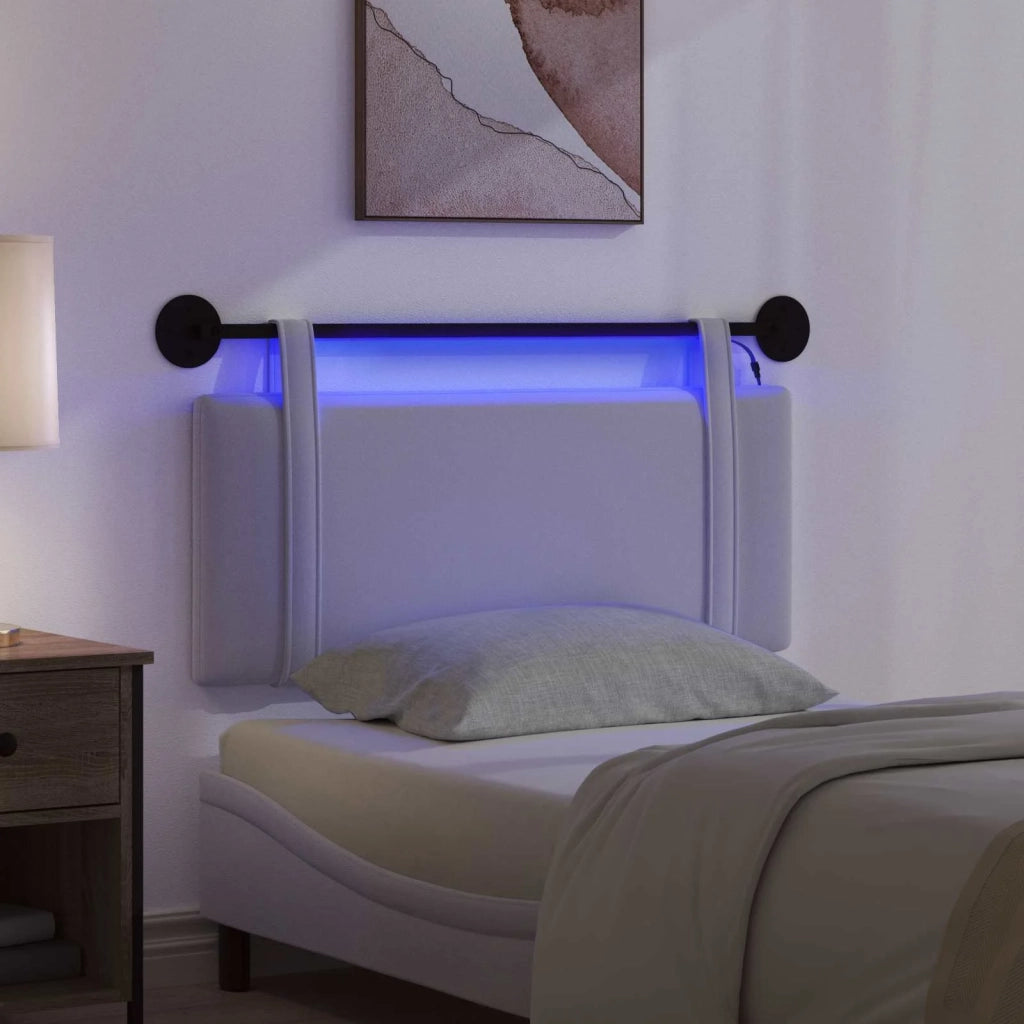 Testiera | Testata sospesa Con luce LED Bianco Tessuto