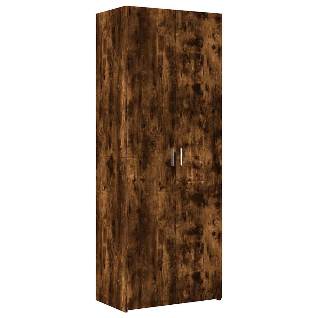 Mobile contenitore alto in legno composito 70 x 42,5 x 225 cm salvaspazio stile contemporaneo legno di rovere affumicato 02_0055584