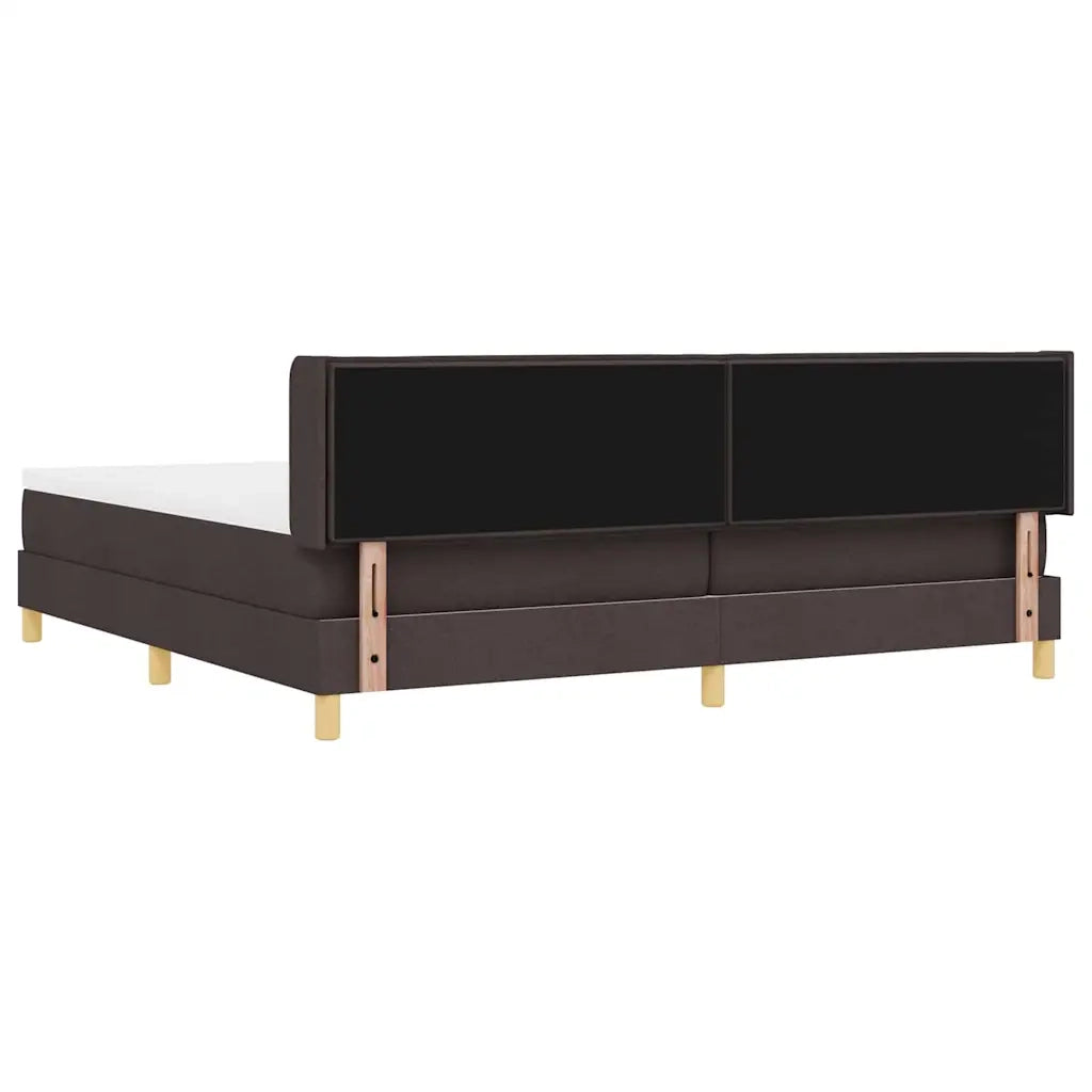 Letto a molle con materasso Marrone Scuro 200 x 200 cm Tessuto 3341254