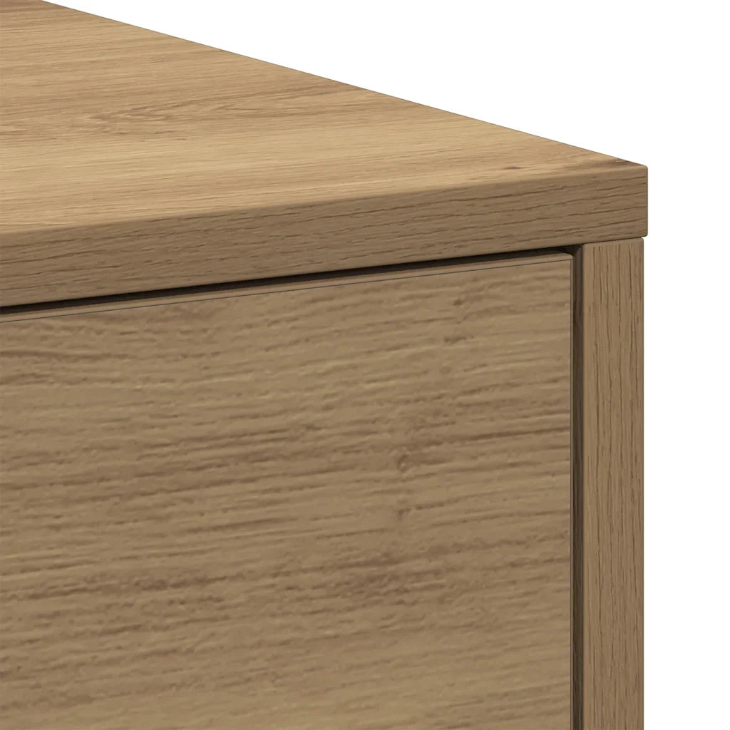 Mobiletto da bagno stretto con rotelle 22 x 44 x 61,5 cm pratico contenitore stile classico legno di rovere ingegnerizzato realizzato artigianalmente 02_0050654