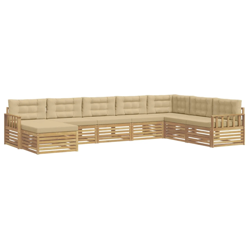 Set di divani da esterno con cuscino 8 pcs Bianco e Beige 3390958