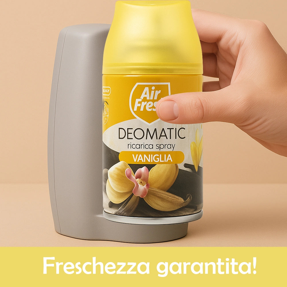 AIR FRESH Deomatic Set 6x250 ml Ricarica Spray Profumatore per Ambiente Vaniglia