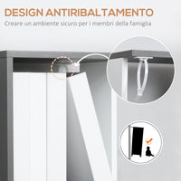 Libreria Moderna Salvaspazio a 5 Ripiani 33x28x161 cm in Legno Grigio e Bianco