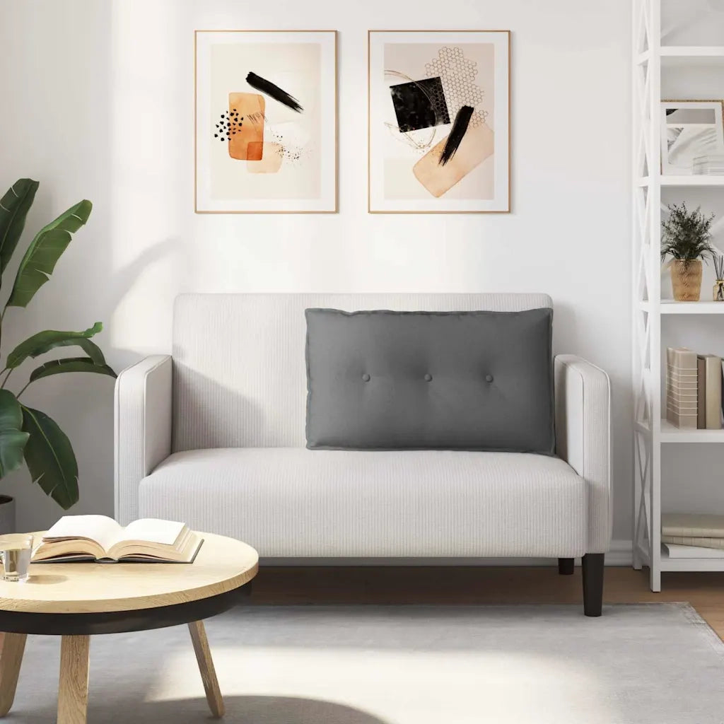 Cuscino per Schiena Grigio scuro 80 x 19 x 50 cm Tessuto