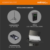 Set studio foto Luce LED a pannello Sirius 160 daylight 65 W, 5600 K + cavalletto fotografico con smorzamento a molla