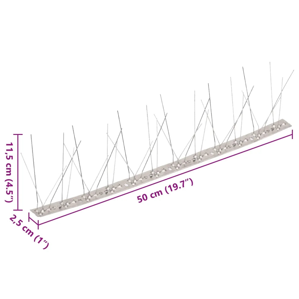 Set Dissuasori per Uccelli e Piccioni 6 pz Acciaio 5 File 3 m CFW4296429