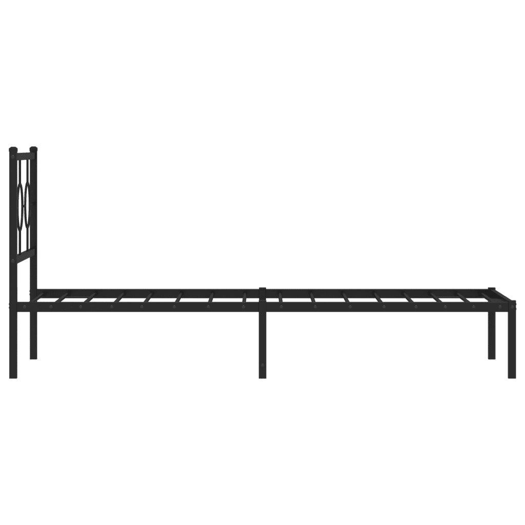 Giroletto con Testiera-Struttura Letto con testiera in Metallo Nero 80x200 cm 324443