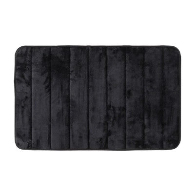 Tappeto bagno 100% poliestere 50x90 nero antiscivolo  Memo