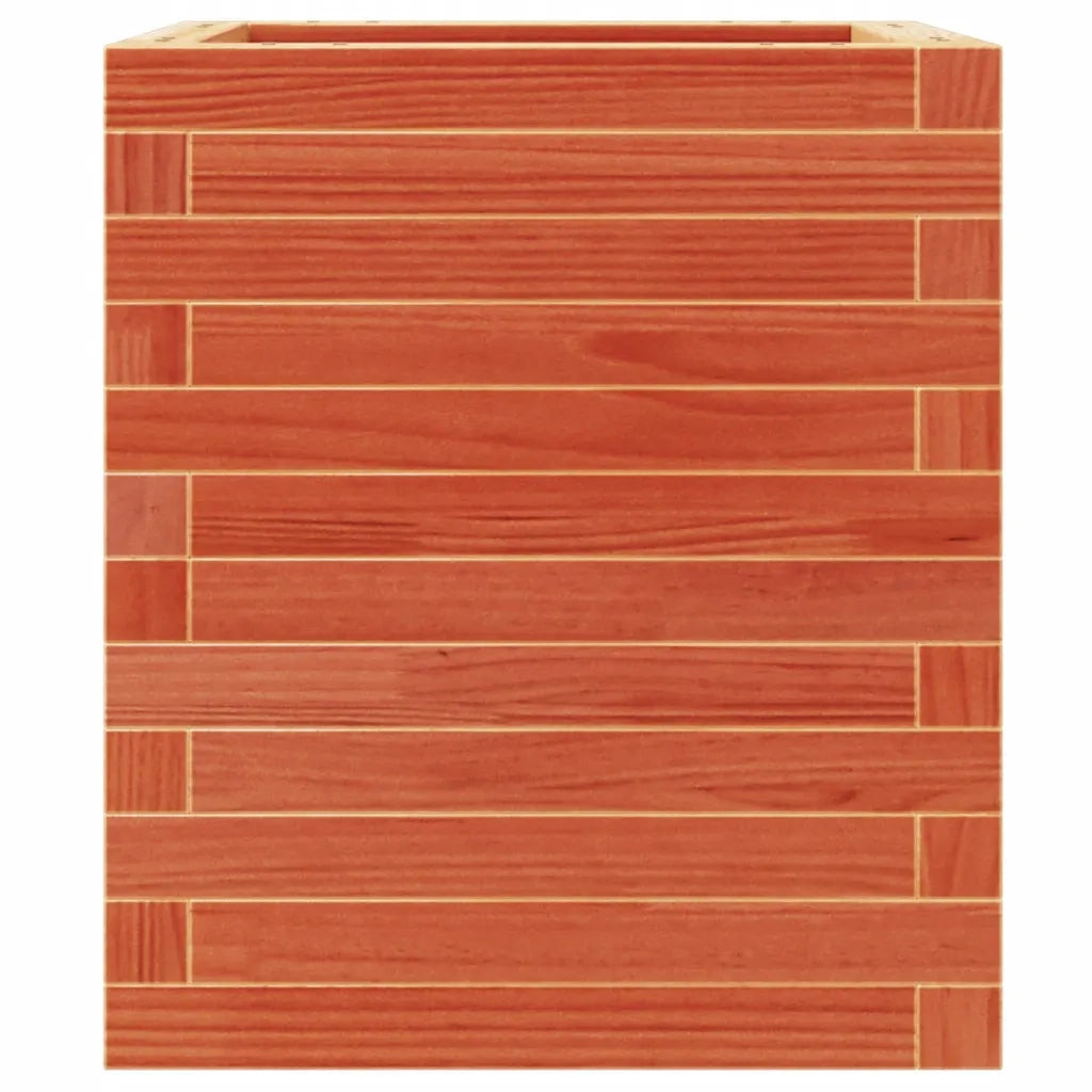 Fioriera Giardino-Vaso da Esterno-Contenitore per Piante Marrone Cera 40x40x46 cm Legno Massello Pino