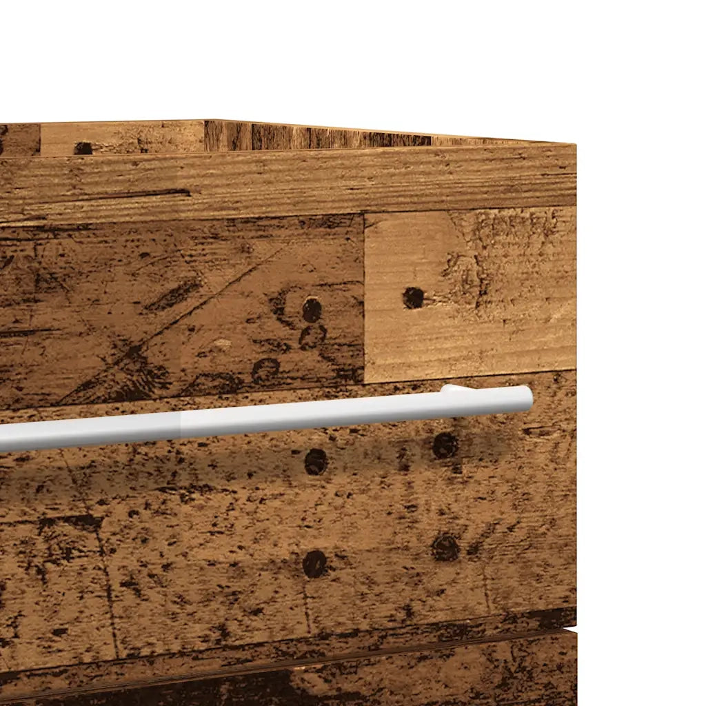 Set Mobili da Bagno 2 pz Legno Antico in Legno Multistrato