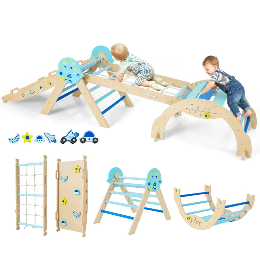 Set di 1 struttura per arrampicata pieghevole 281 x 66 x 58,5 cm sicurezza ottimale design blu 20_0016122