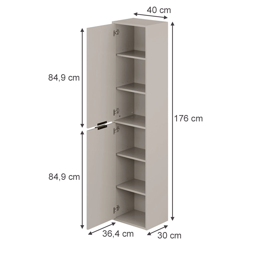 Vicco Armadio per il bagno Cachemire 40 x 176 cm con 2 porte