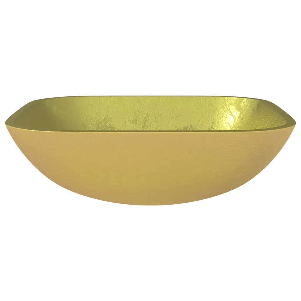 Lavandino in Vetro 42x42x14 cm Oro CFW2749985