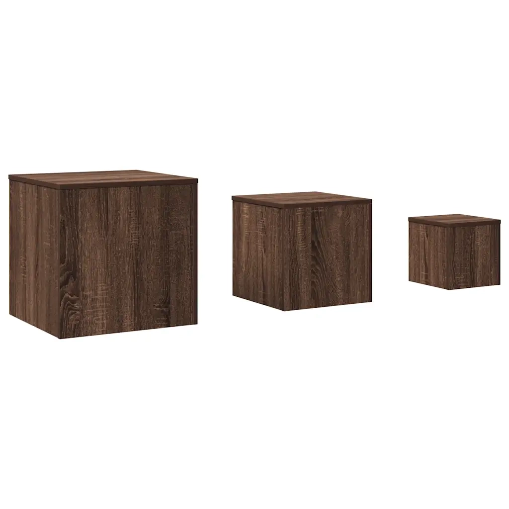 Credenze 3 pz Rovere Marrone in Legno Multistrato cod mxl 33995