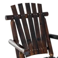 Sedia a Dondolo da Giardino Adirondack in Stile Country, Legno di Abete 97x69x93cm Colore Carbonizzato