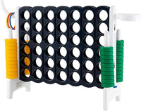 Forza 4 Gigante, Forza Quattro per Bambini con Canestro, Palla, 5 Anelli e 42 Piedine, Giochi Educativi da Esterno ed Interno per Vacanze e Feste, Ideale per Bambini +3 Anni