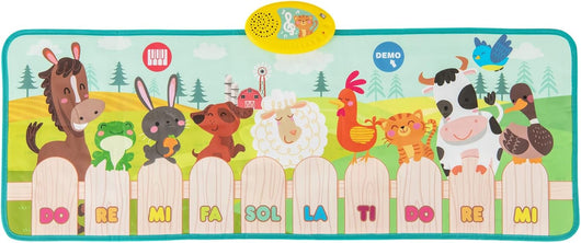 Tappeto Musicale per Bambini, Tappetino per Pianoforte da Interno & Esterno con Suoni di Fattoria con Animali e 10 Tasti di Pianoforte, Tappeto con 10 Canzoni Incorporate