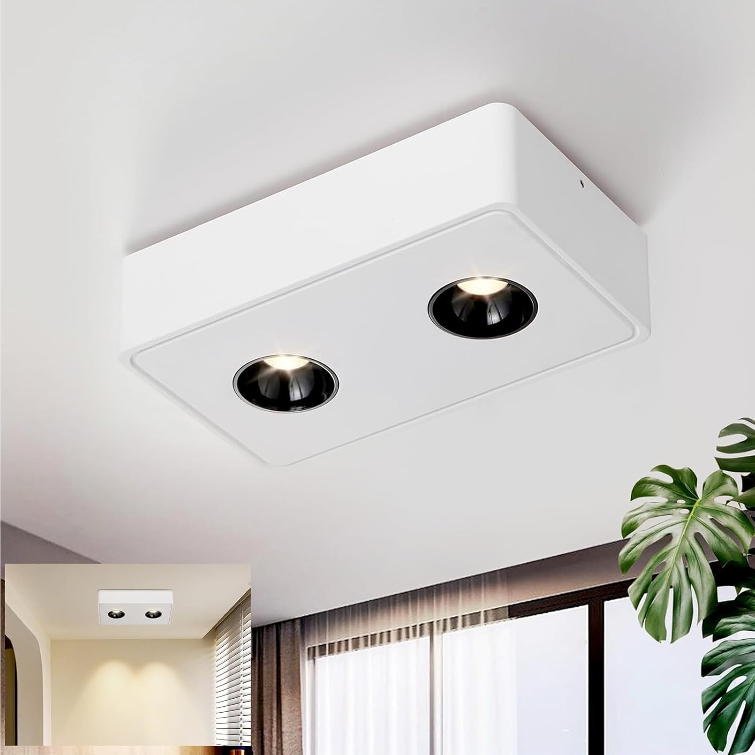 ZMH Faretto da soffitto LED da superficie 2 fiamme 11W