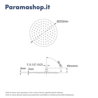 Set doccia cromato - Miscelatore incasso 2 vie Greta, braccio 30cm, soffione slim 25cm e doccino