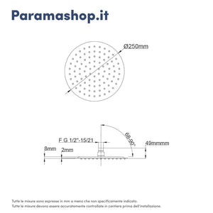 Set doccia cromato - Miscelatore incasso 2 vie Greta, braccio 30cm, soffione slim 25cm e doccino