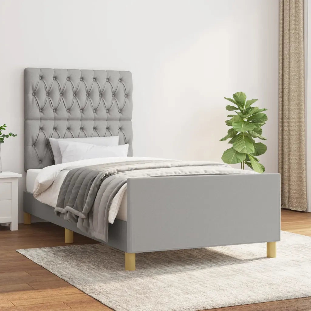 Giroletto senza Materasso Grigio Chiaro 90x190 cm Tessuto