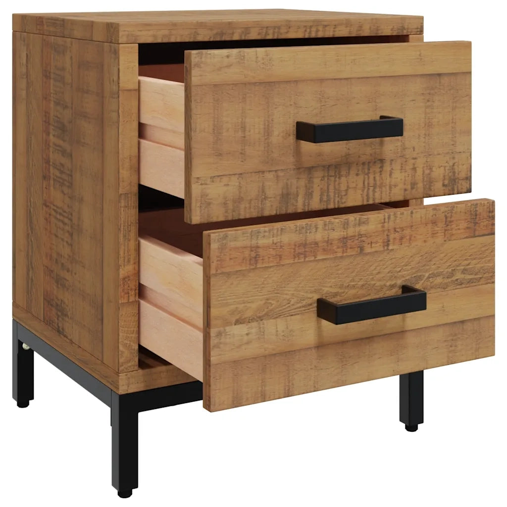 Comodini 2 pz 36x30x45 cm in Legno Massello di Pino