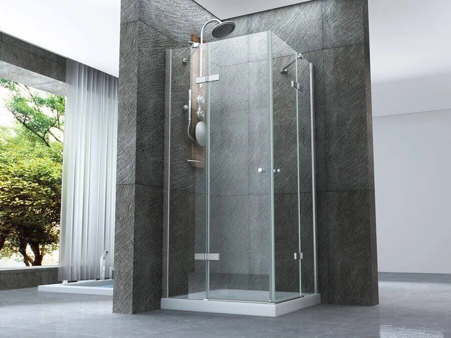 Box Doccia H195 Doppia Anta Battente Cristallo 8mm Trasparente - Taurus - 80x80