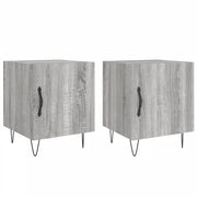 Set di 2 Comodini | Armadio da Notte | Mobiletto da notte Grigio Sonoma 40x40x50 cm in Legno Multistrato