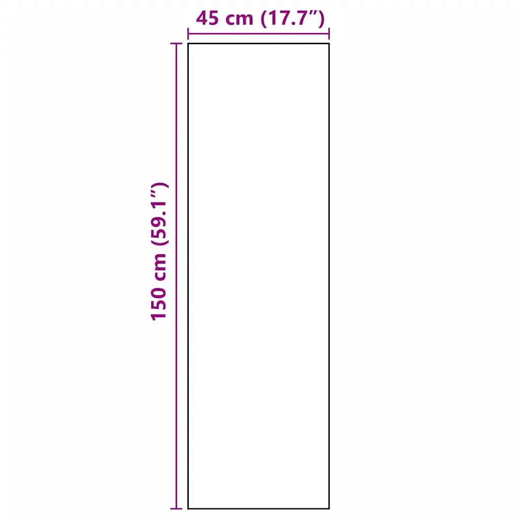 Tappeto da Cucina Nero 150 x 45 cm Velluto 42013426