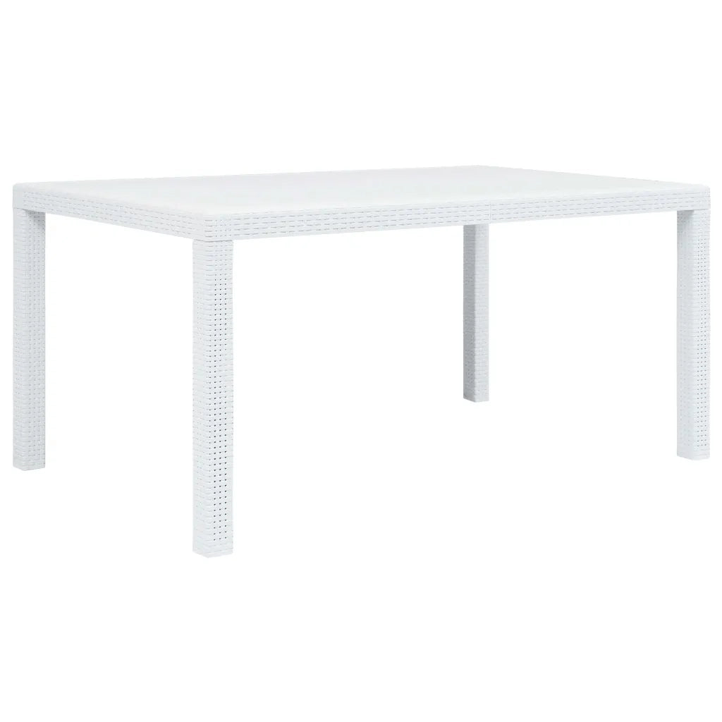Set Pranzo da Giardino 7 pz in Plastica Stile Rattan Bianco cod mxl 37741