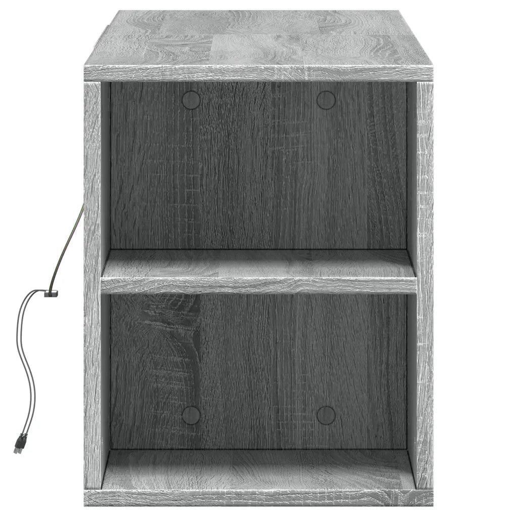 Mobile TV a Parete con Luci LED-Mobile TV a Muro Grigio Sonoma 135x31x39,5 cm