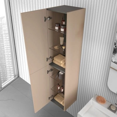 Colonna bagno sospesa 160 cm Melody cappuccino opaco con ante reversibili