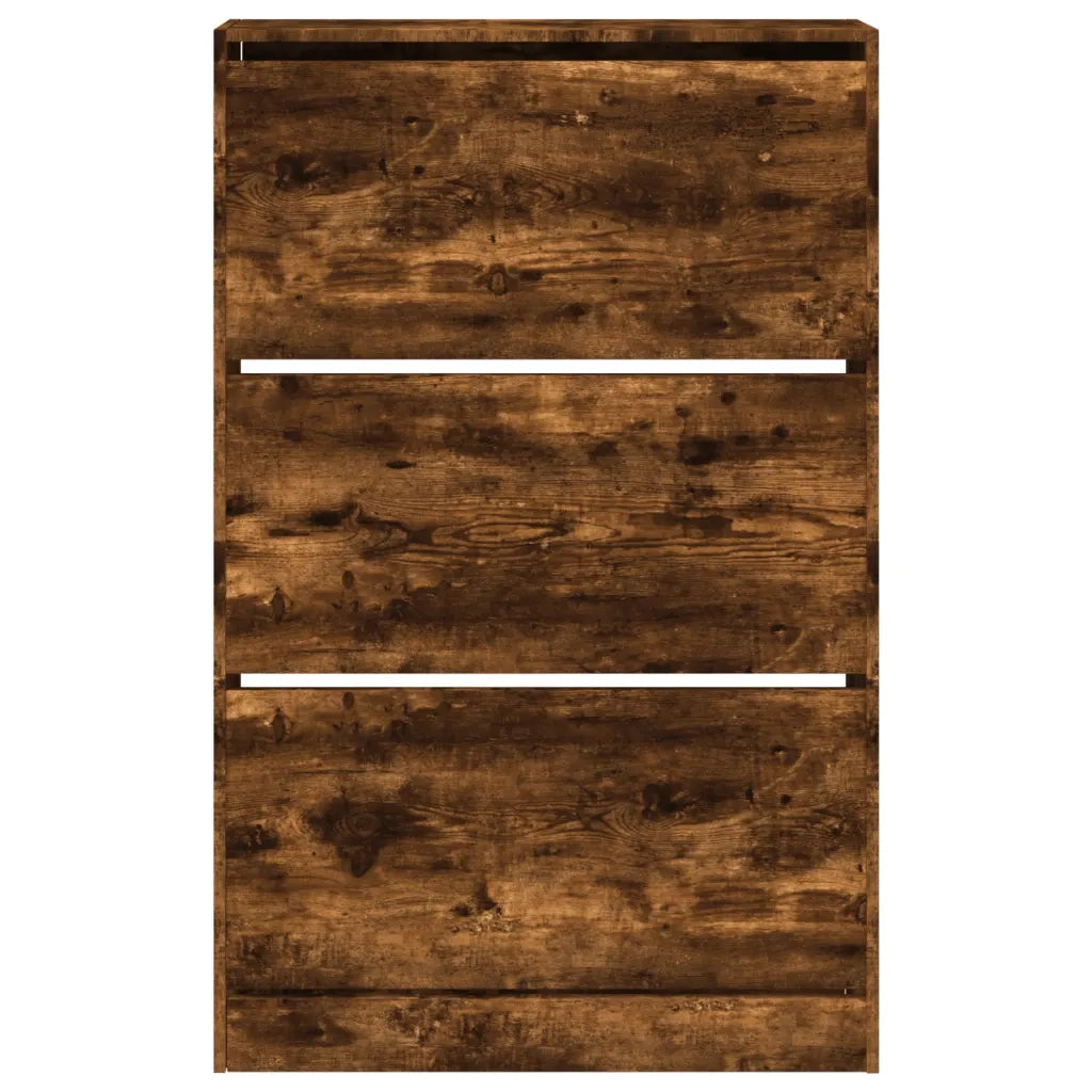 Scarpiera-Scaffale per scarpe Rovere Fumo 80x21x125,5 cm in Legno Multistrato