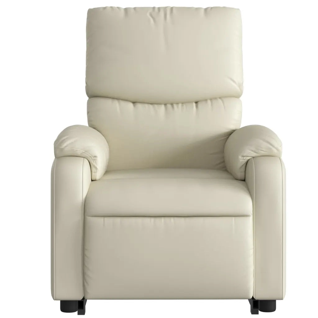 Poltrona Alzapersona Reclinabile Crema in Similpelle 3204887
