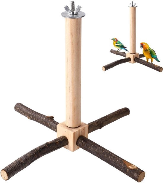 Accessori per volatili - Stelo per uccelli in legno rotante - Giocattolo per uccelli - Becco per pappagalli - Accessori per gabbie - Per piccoli/grandi uccelli - 1 set con palo centrale - Giocattoli per uccelli