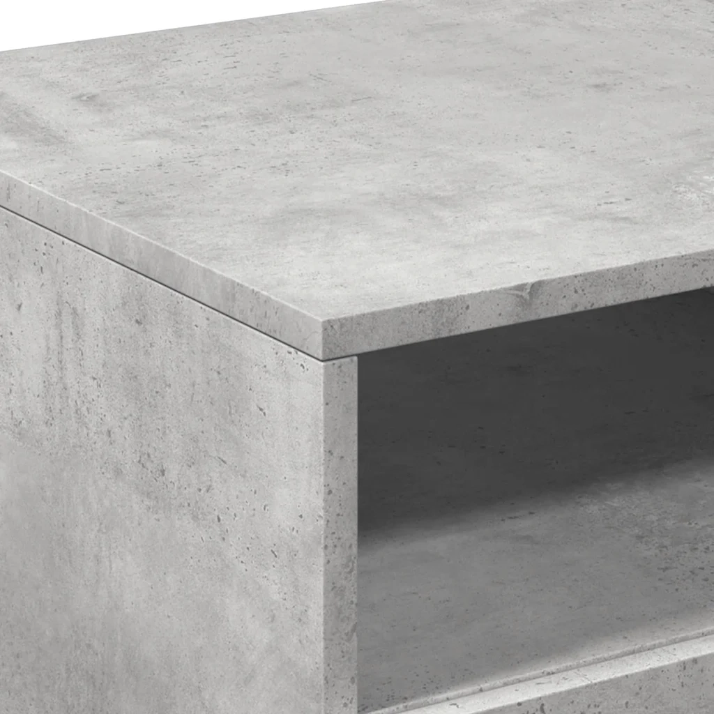 Tavolino da salotto | Tavolino da caff¨¨ | Tavolino da Soggiorno con Luci LED Grigio Cemento 90x49x40 cm