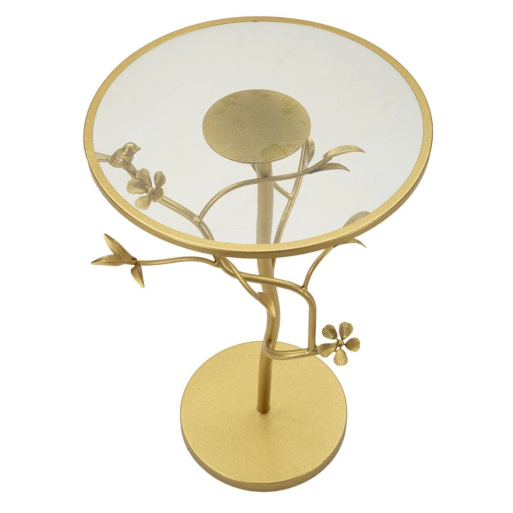 Tavolino VKH804, Oro, Metallo, 38x38x60 cm