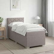 Letto con Box Spring, Materasso e LED Tortora 90 x 200 cm 3451865