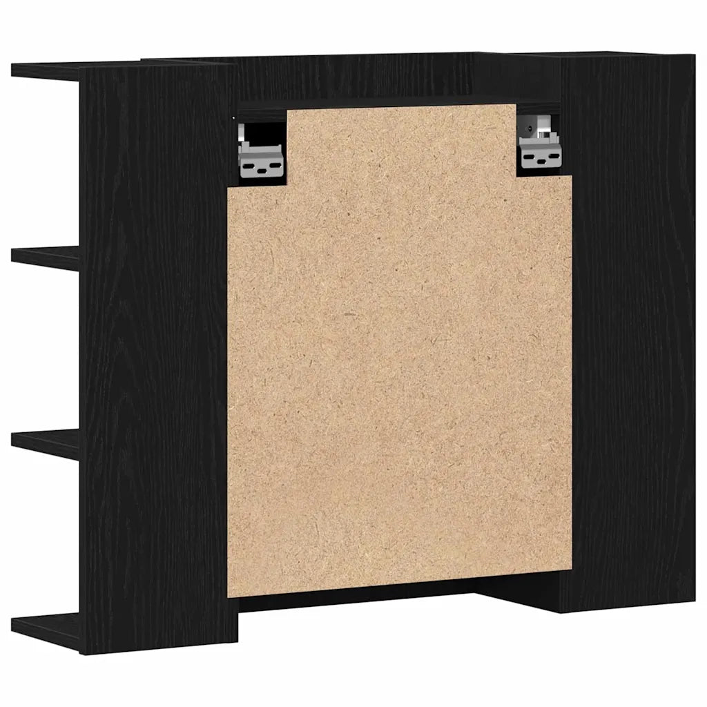Mobiletto per specchio Rovere Nero 80 x 20,5 x 64 cm 862498